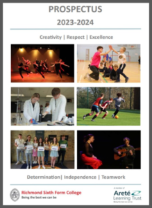 Sixth Form prospectus front cover - 2023-24